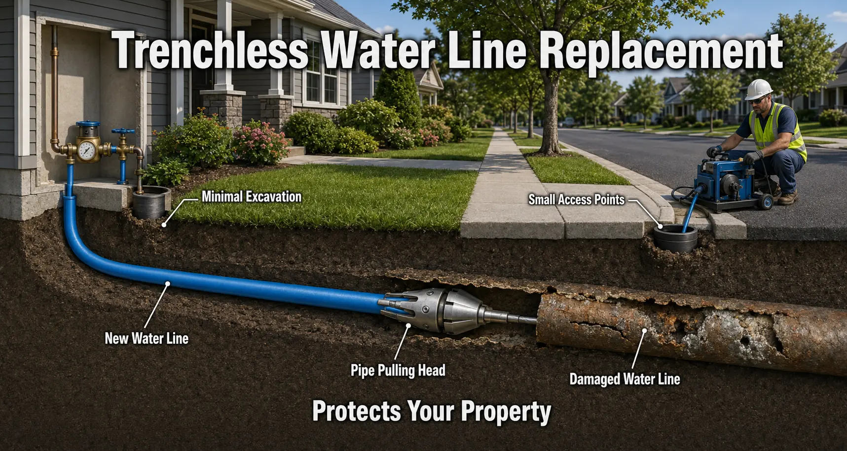 Prince William -County Virginia Trenchless Water Line Replacement